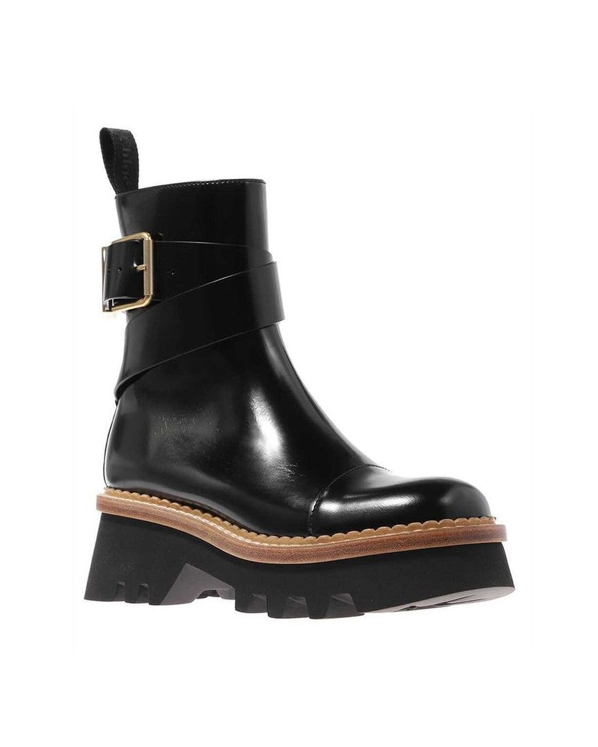 Chloé Black Calfskin Ankle Boots 
