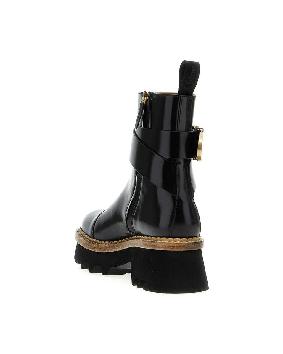 Chloé Black Calfskin Ankle Boots 