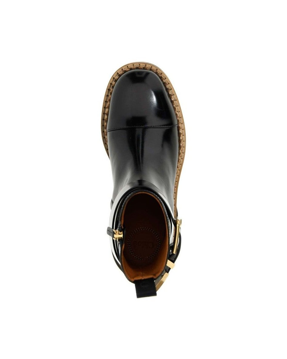 Chloé Black Calfskin Ankle Boots 