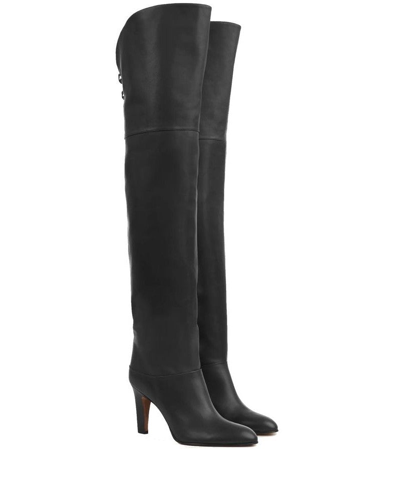 Chloé Black Calfskin Over The Knee 