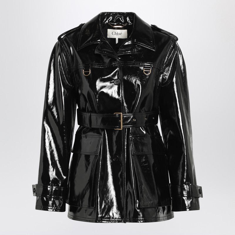 Chloé Black Cotton Glossy Canvas Jacket Glam Steals