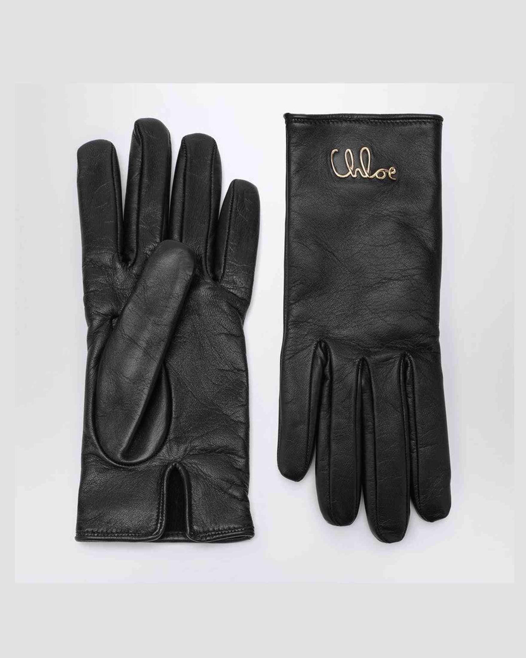 Chloé Black Leather Iconic Gloves Glam Steals