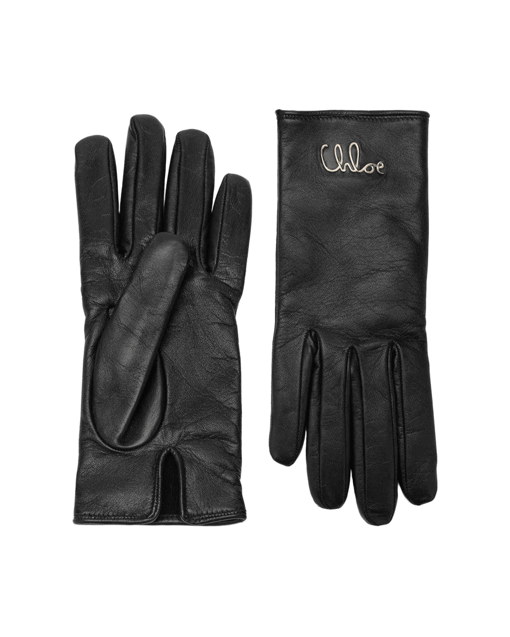 Chloé Black Leather Iconic Gloves Glam Steals