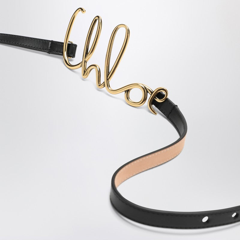 Chloé Black Leather Iconic Small Belt Glam Steals