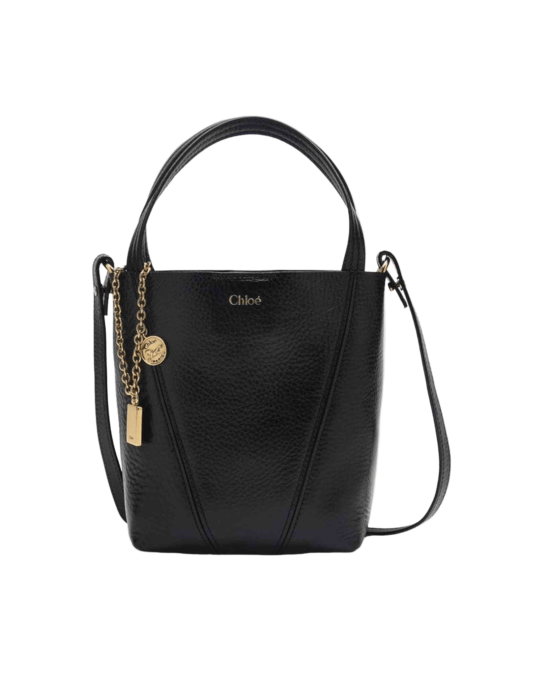Chloé Black Leather Small Spin Tote Bag Glam Steals