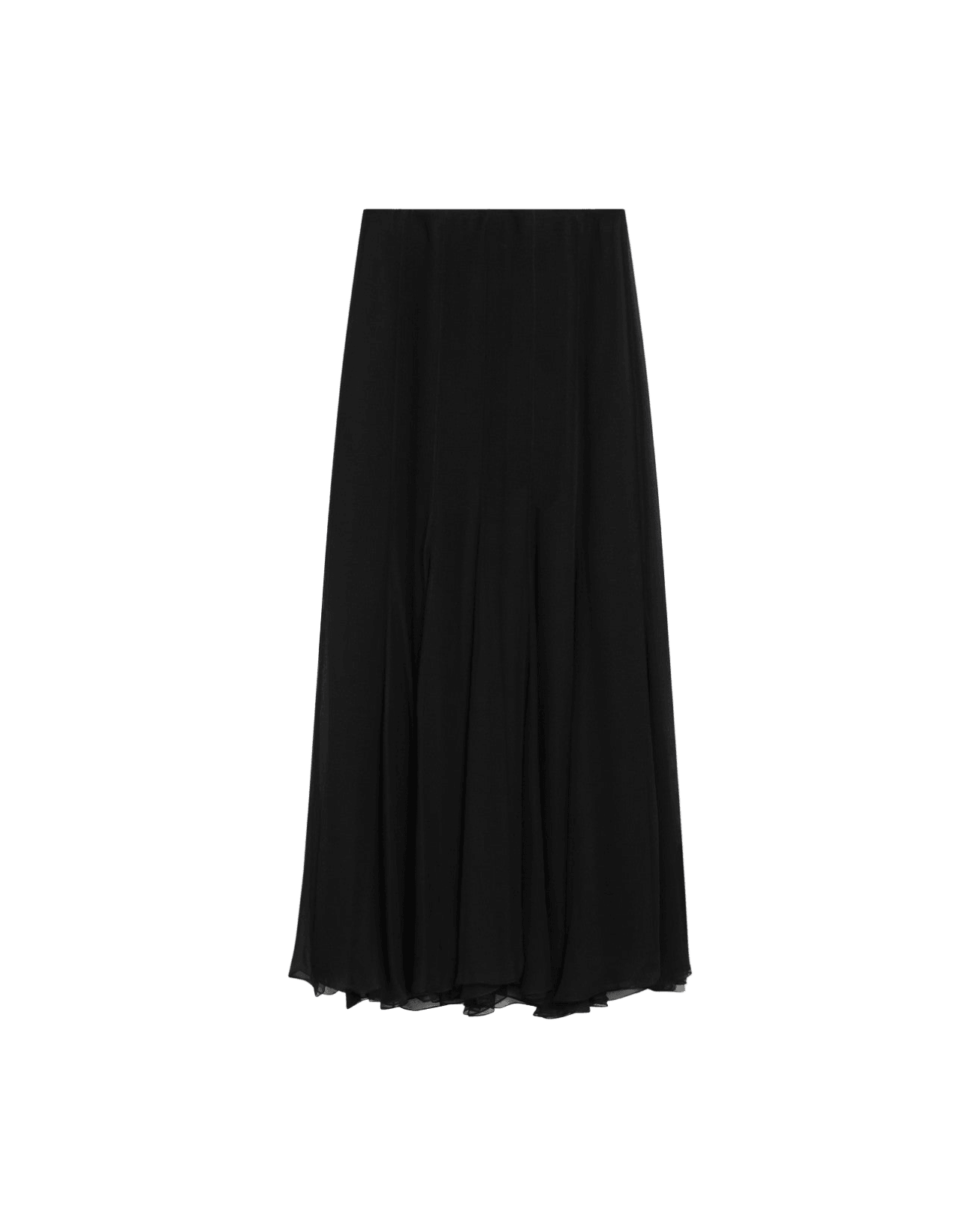 Chloé Black Silk Muslin Maxi Skirt