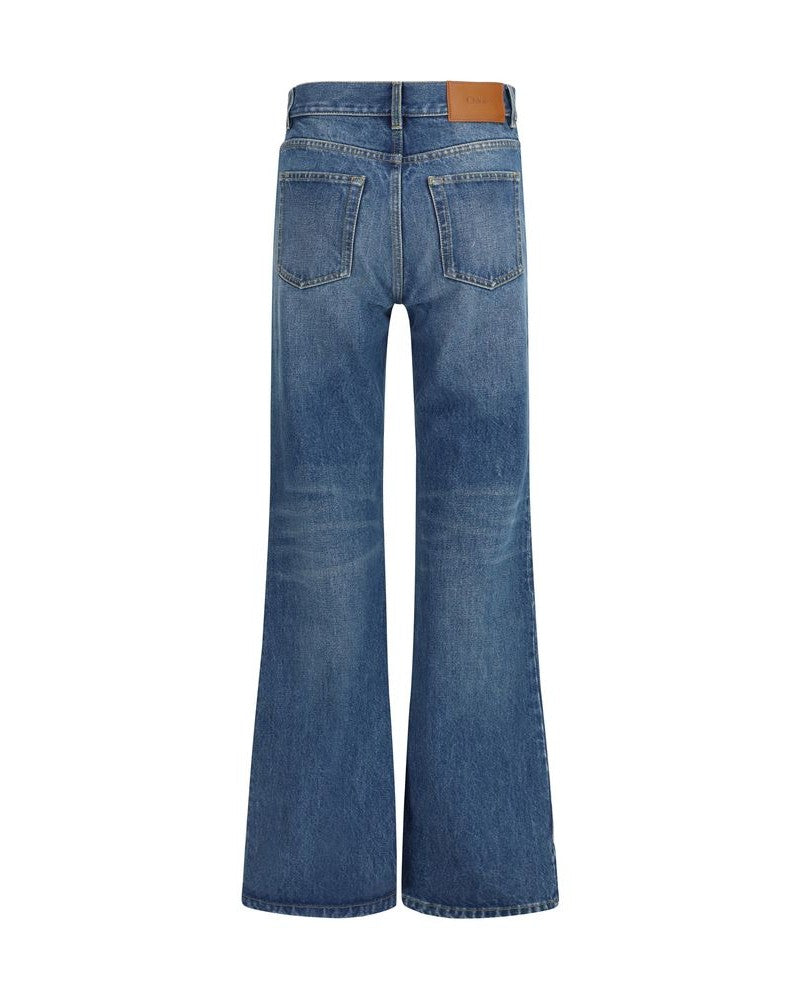 Chloé Blue Cotton Flared Jeans Glam Steals