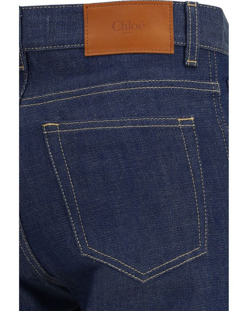 Chloé Blue Cotton Slim Fit Jeans Glam Steals