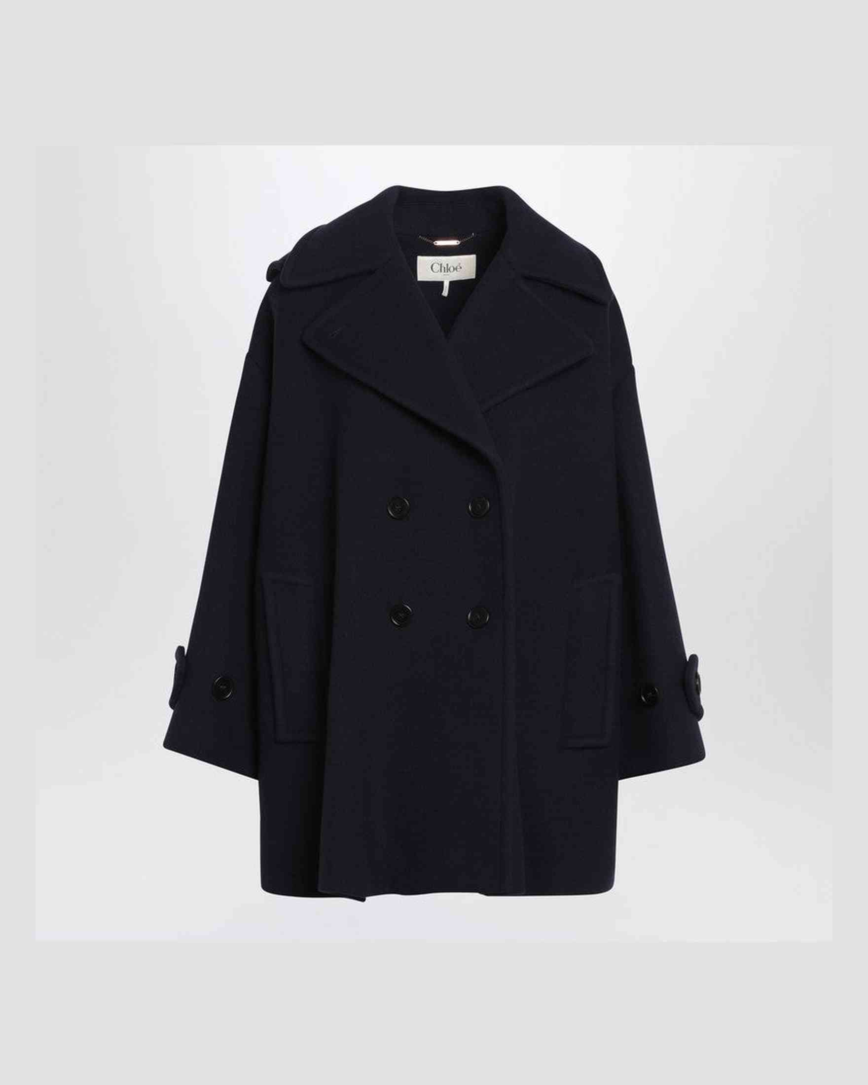 Chloé Blue Wide Double Breasted Coat Glam Steals
