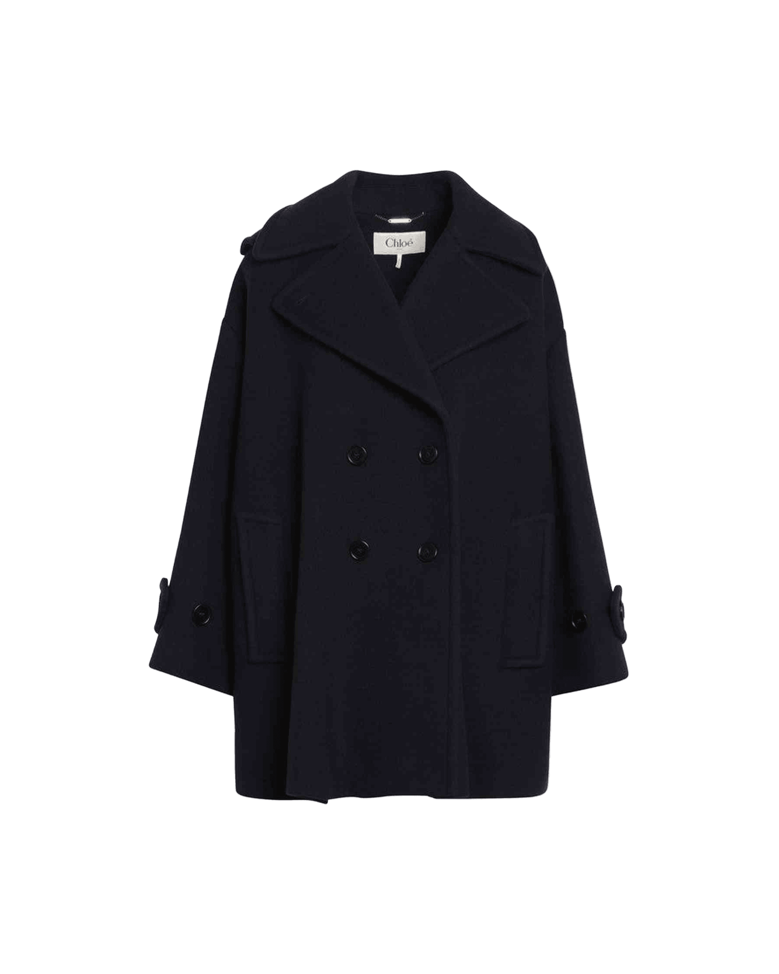 Chloé Blue Wide Double Breasted Coat Glam Steals