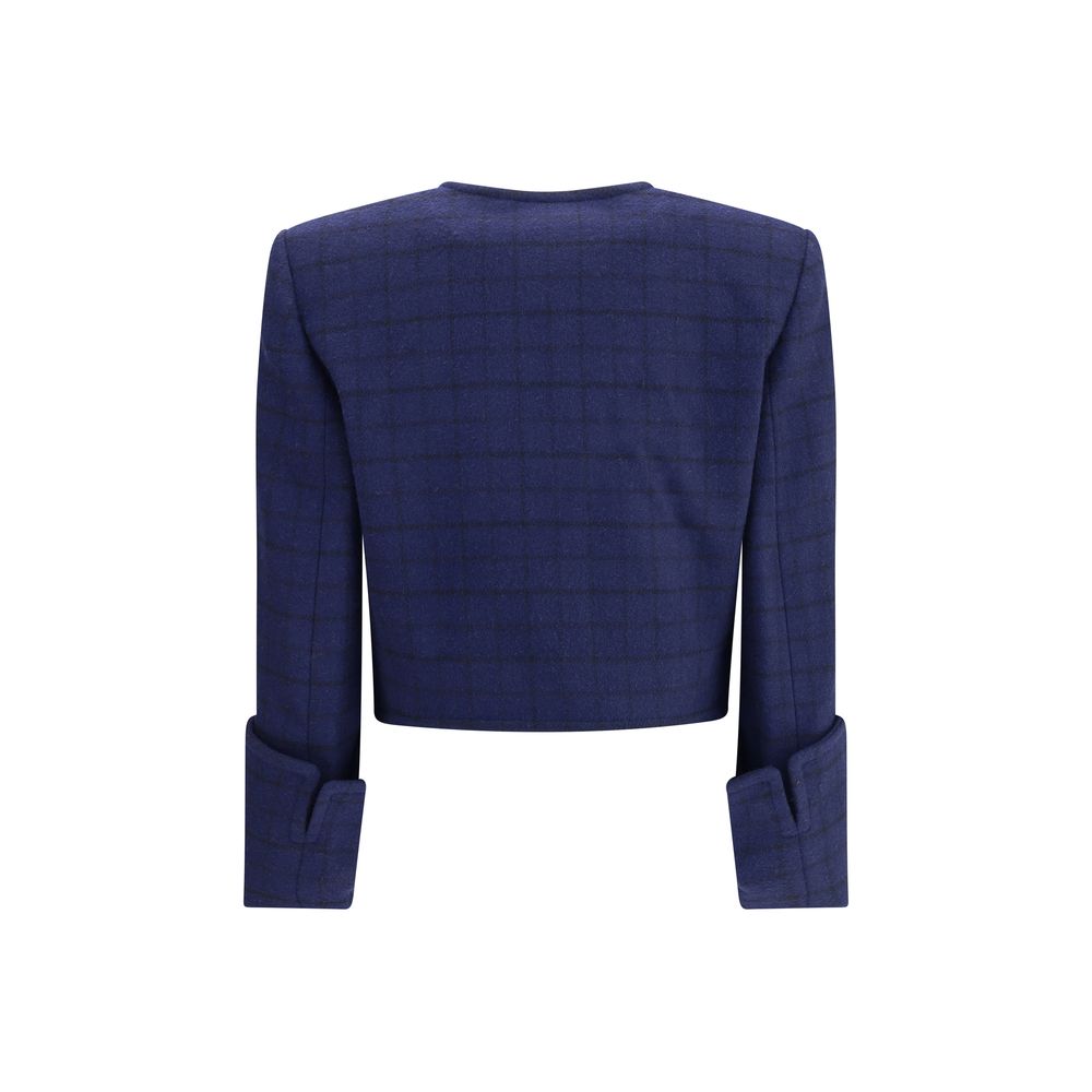 Chloé Boxy Jacket In Wool Plaid Glam Steals