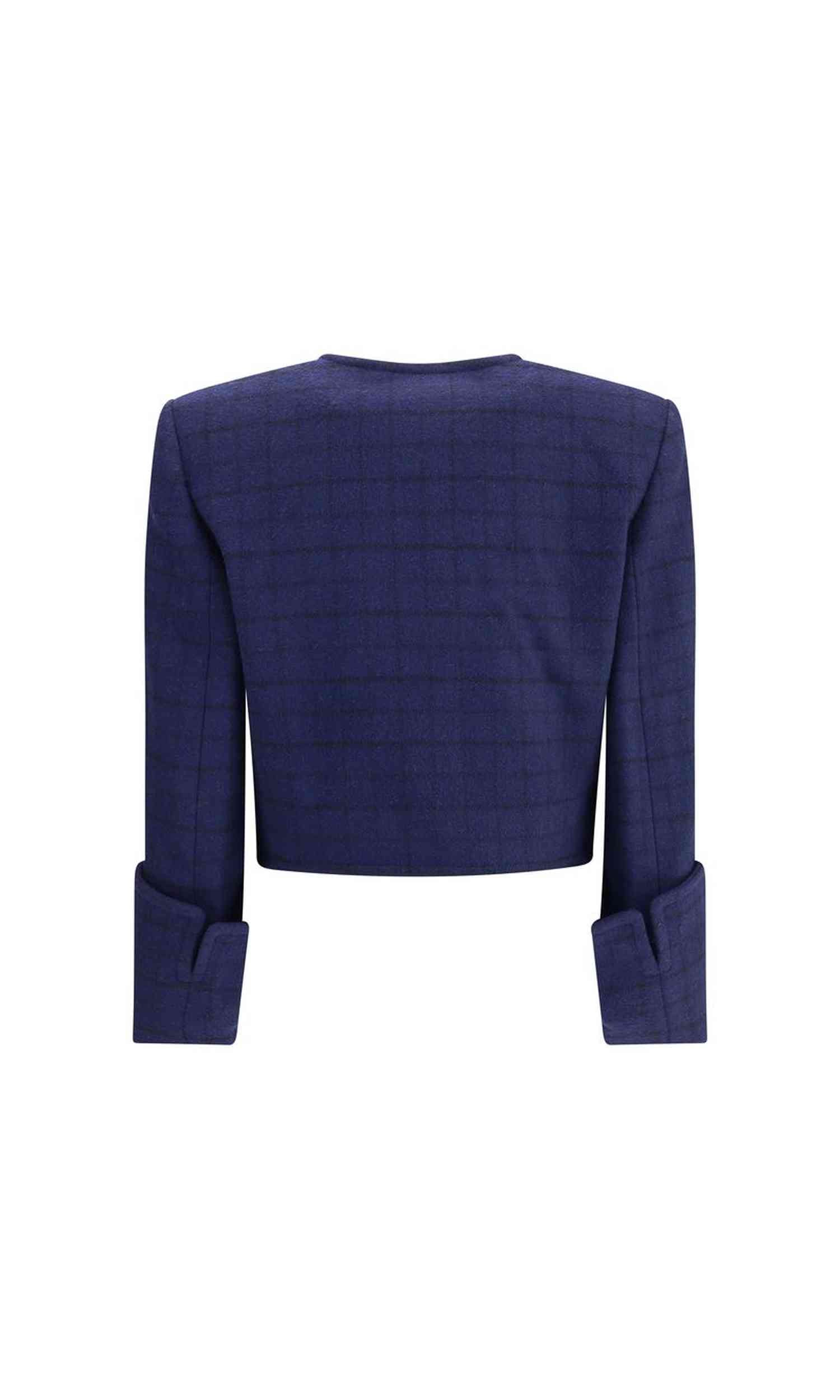 Chloé Boxy Jacket In Wool Plaid Glam Steals