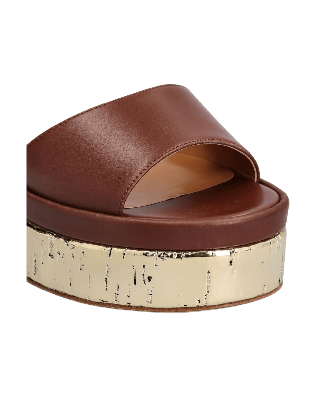 Chloé Brown Calfskin Platform Sandals Glam Steals