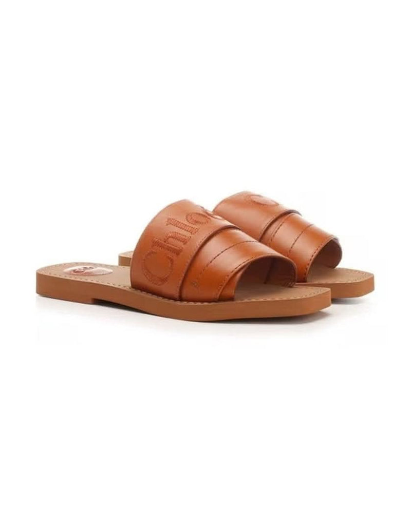 Chloé Brown Calfskin Sandals 