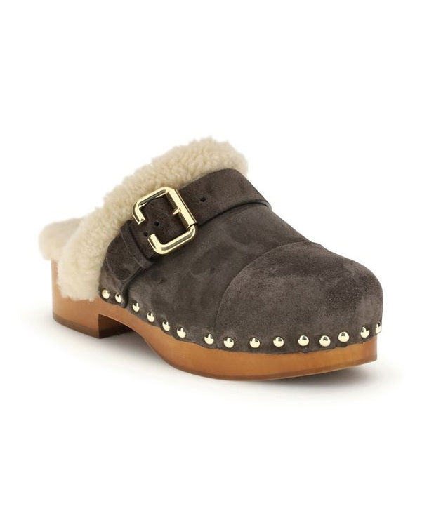 Chloé Brown Fur Clogs Glam Steals