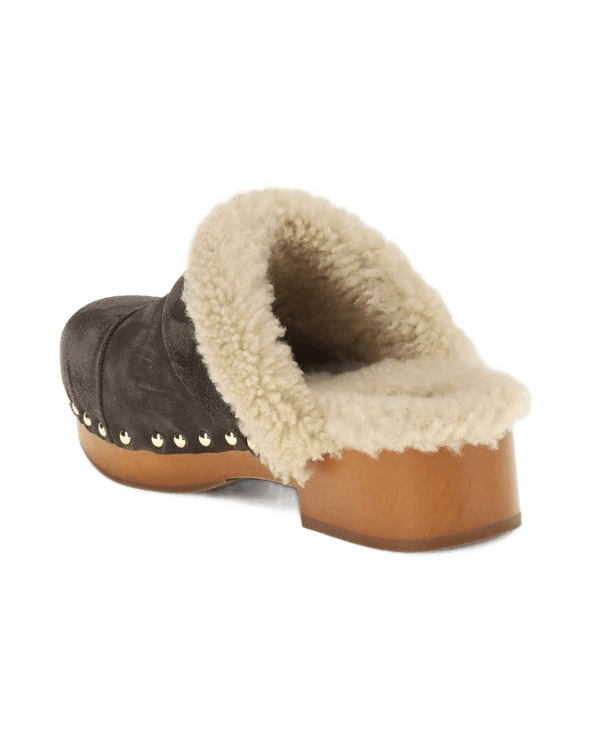 Chloé Brown Fur Clogs Glam Steals