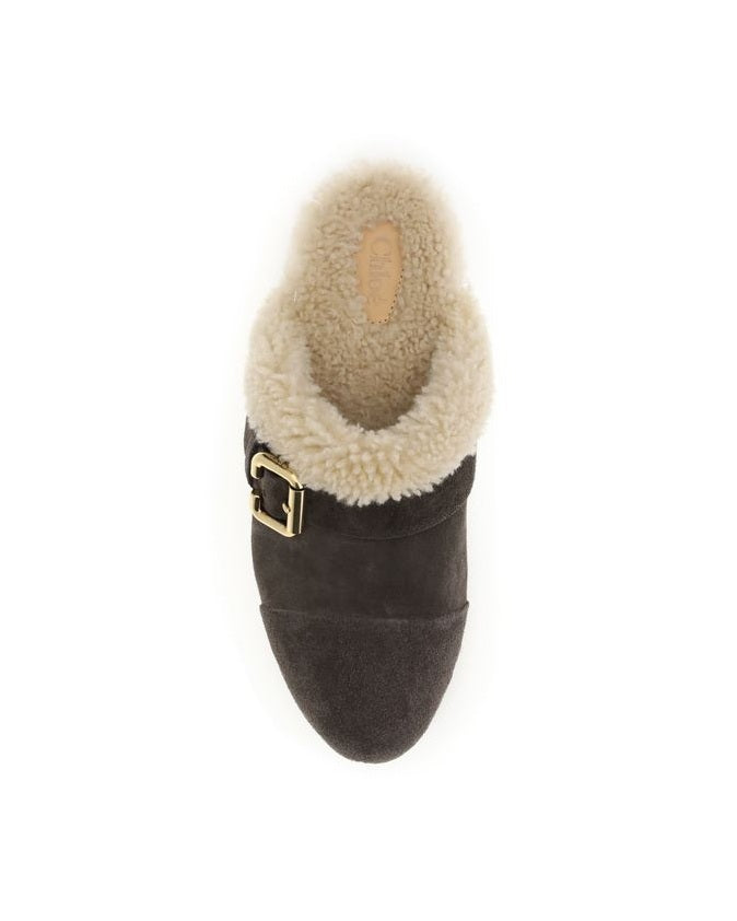 Chloé Brown Fur Clogs Glam Steals