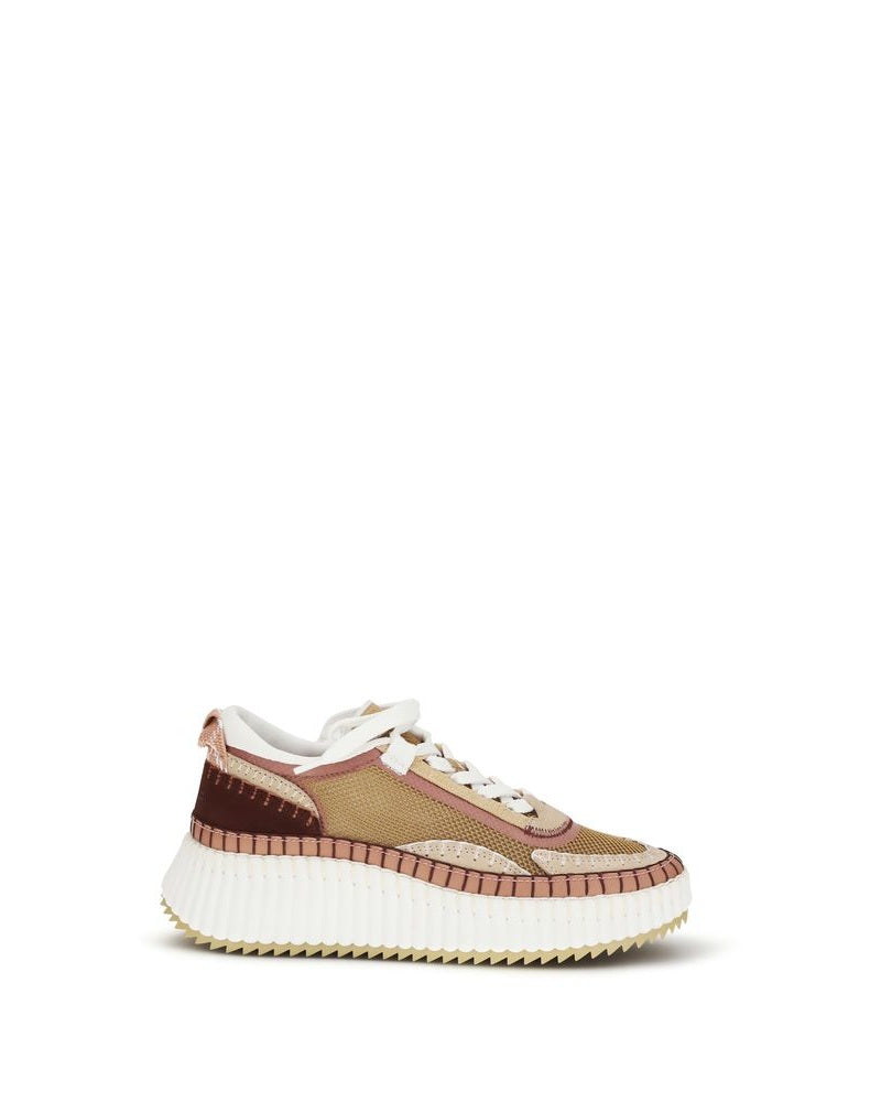 Chloé Brown Polyester Chunky Sneakers Glam Steals