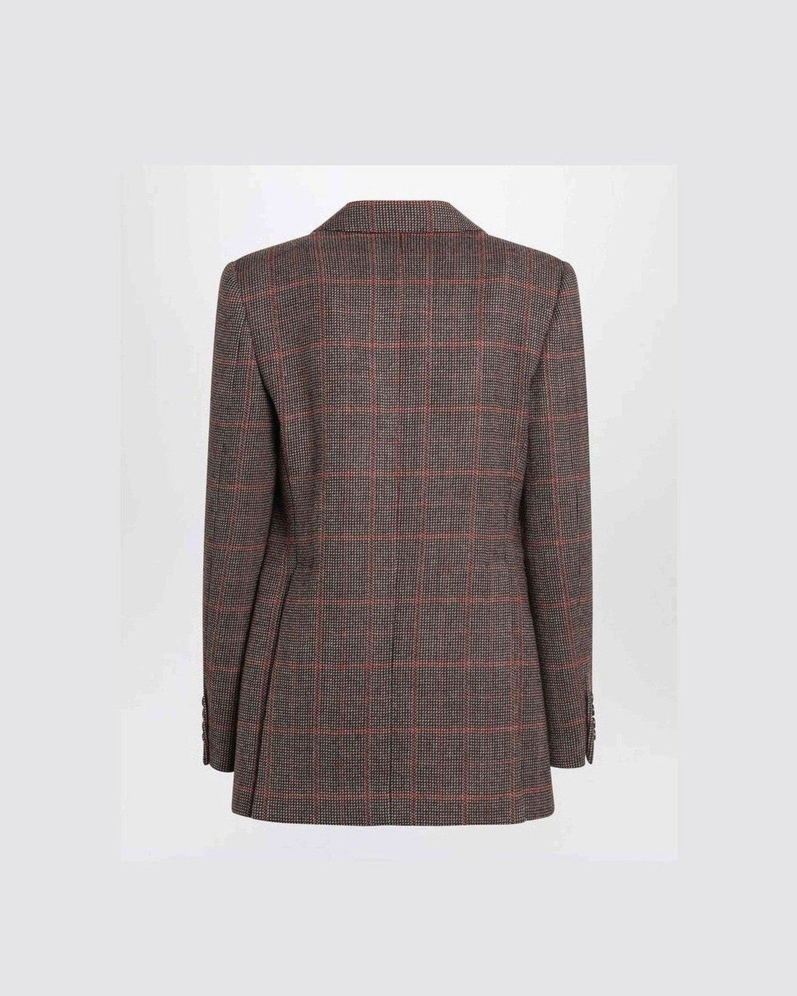 Chloé Brown Wool Single Breasted Checked Jacket Glam Steals
