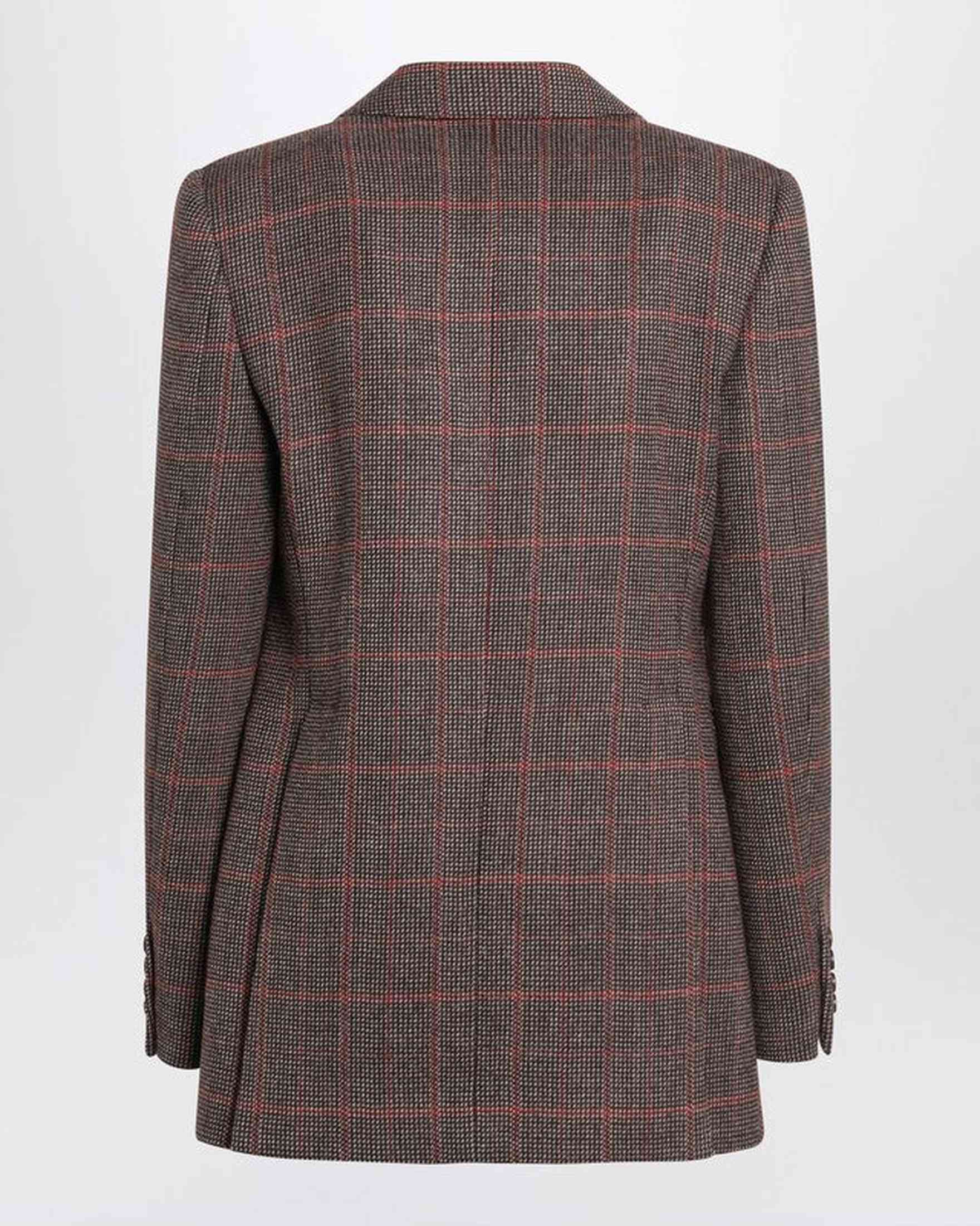 Chloé Brown Wool Single Breasted Checked Jacket Glam Steals