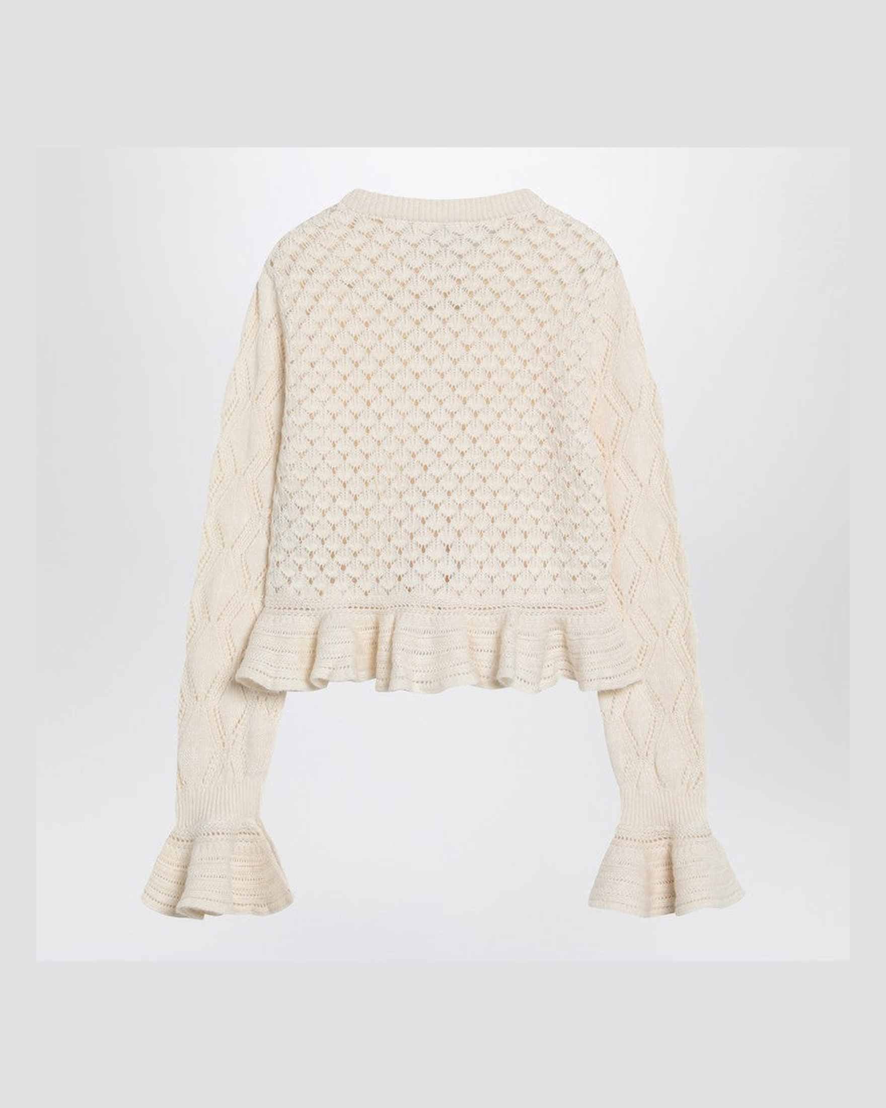 Chloé Cotton Latte Colored Crochet Cardigan in Blend Glam Steals