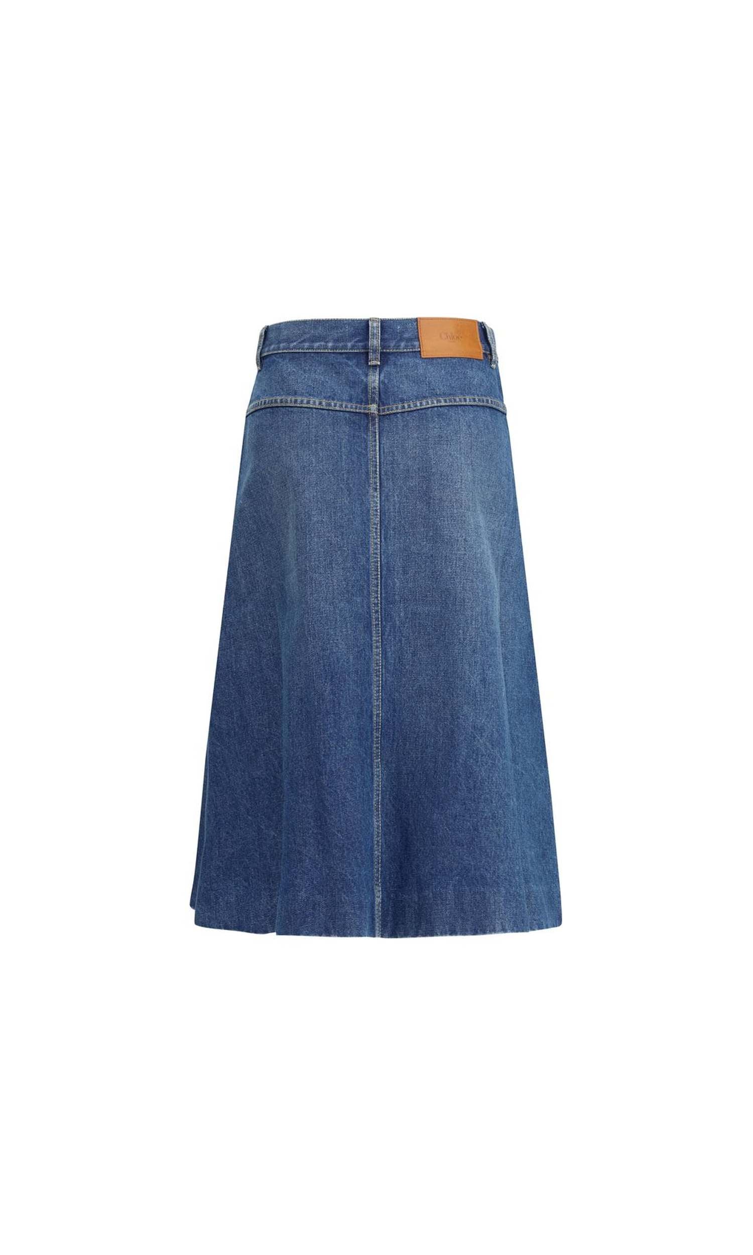 Chloé Denim Midi Skirt Glam Steals