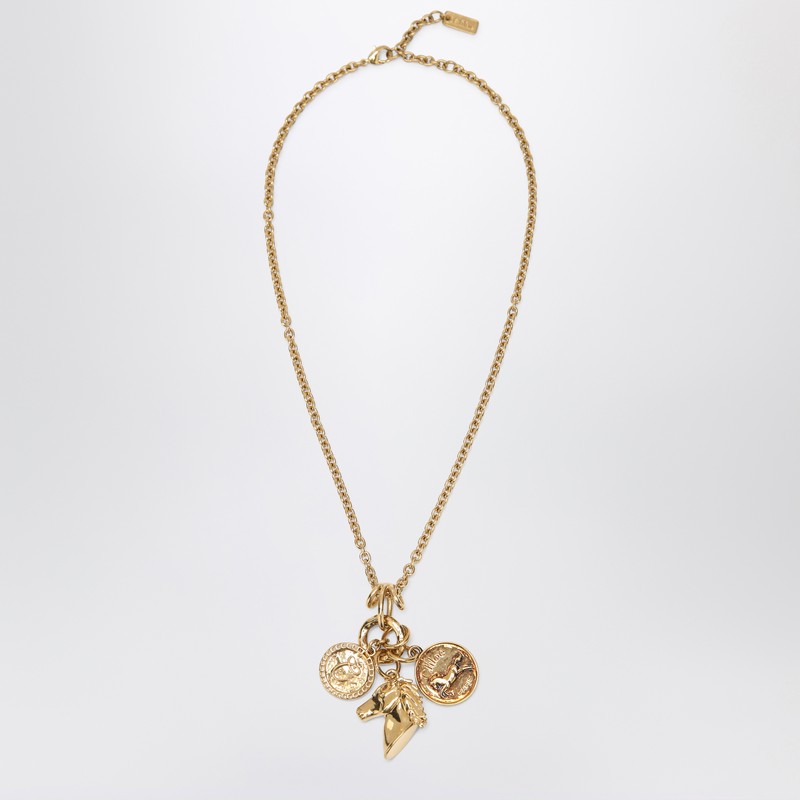 Chloé Gold Charm Necklace in Vintage Brass Glam Steals