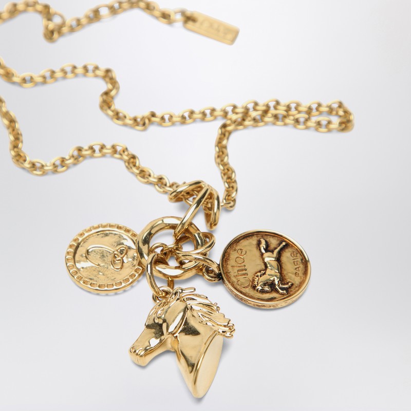 Chloé Gold Charm Necklace in Vintage Brass Glam Steals