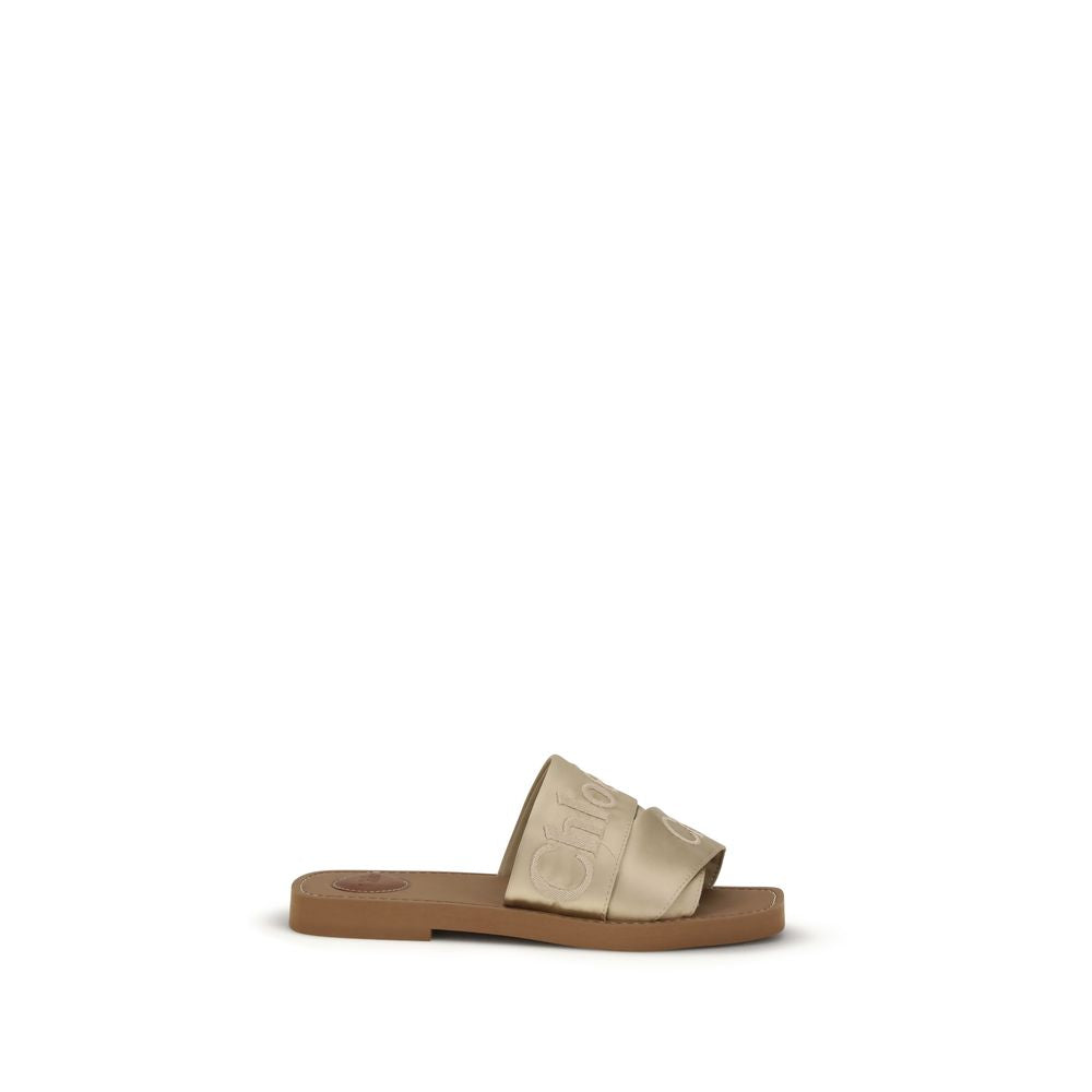 Chloé Gold Polyester Sandals Glam Steals