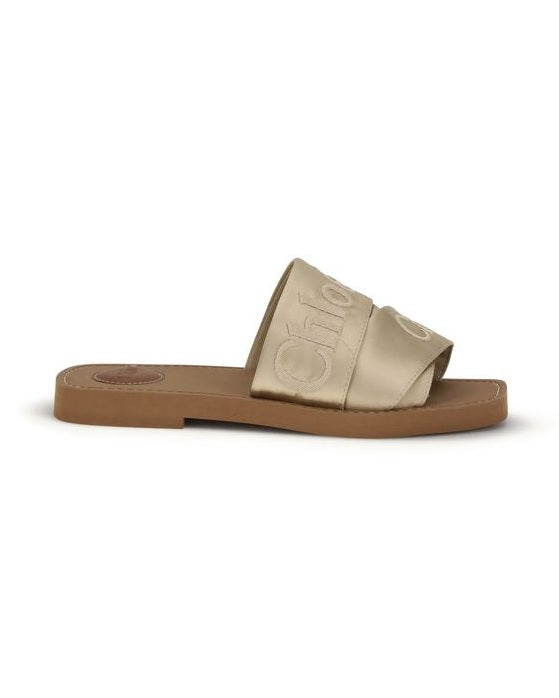 Chloé Gold Polyester Sandals Sandals