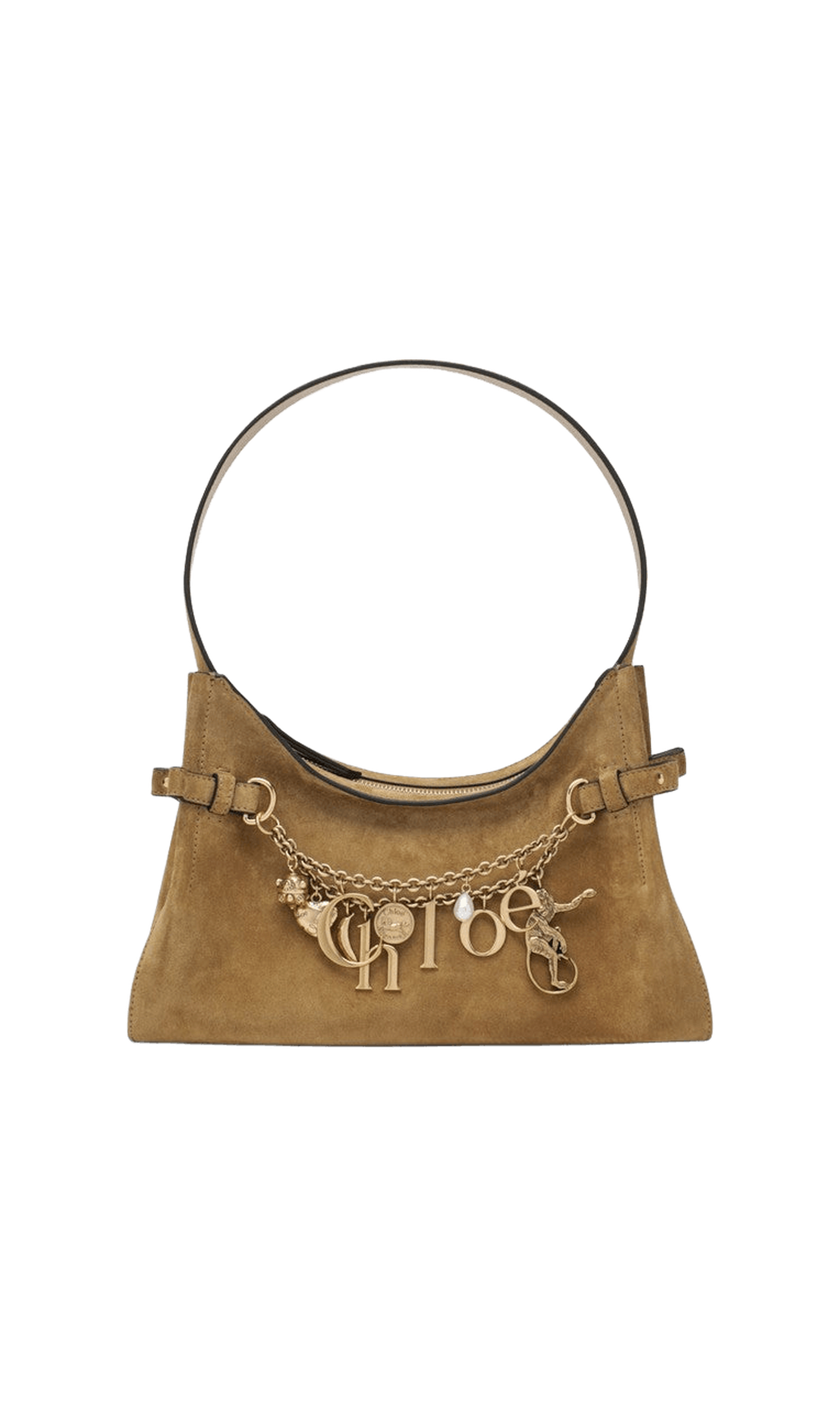Chloé Khaki Suede Leather Charms Hobo Bag Glam Steals