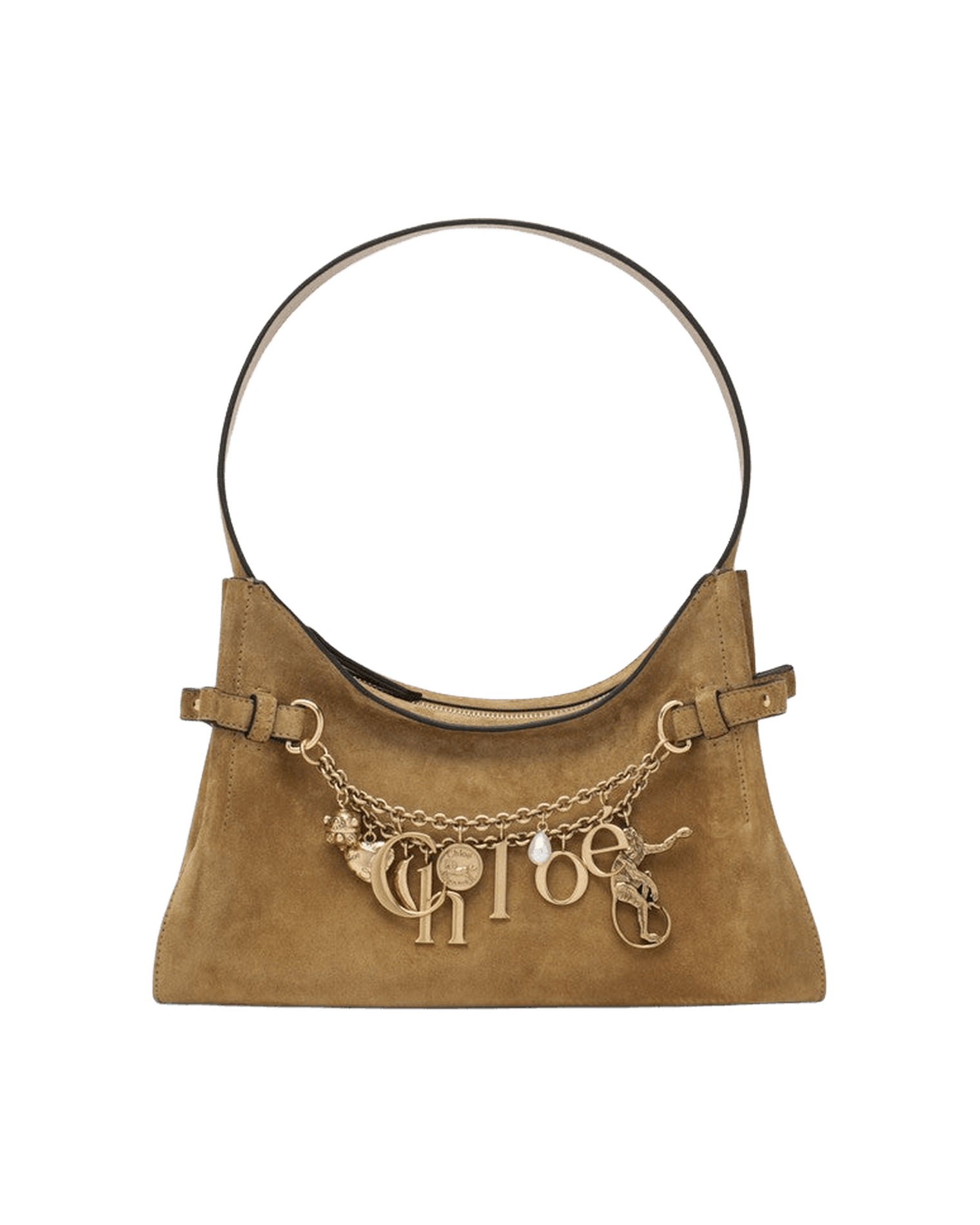Chloé Khaki Suede Leather Charms Hobo Bag Glam Steals