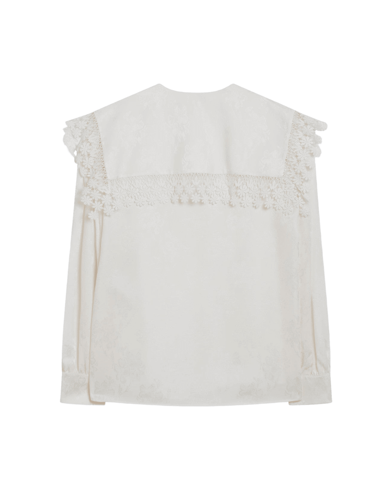 Chloé Lace Jacquard and Blouse with Oversized Collar Glam Steals