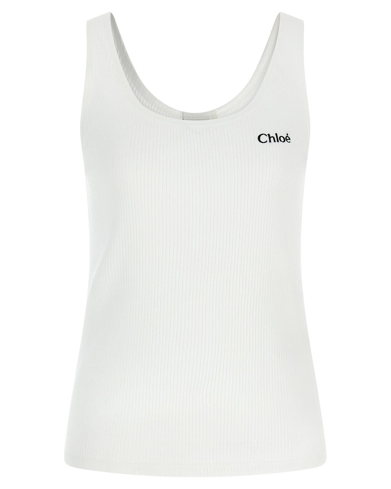 Chloé Logo Embroidery Top Glam Steals