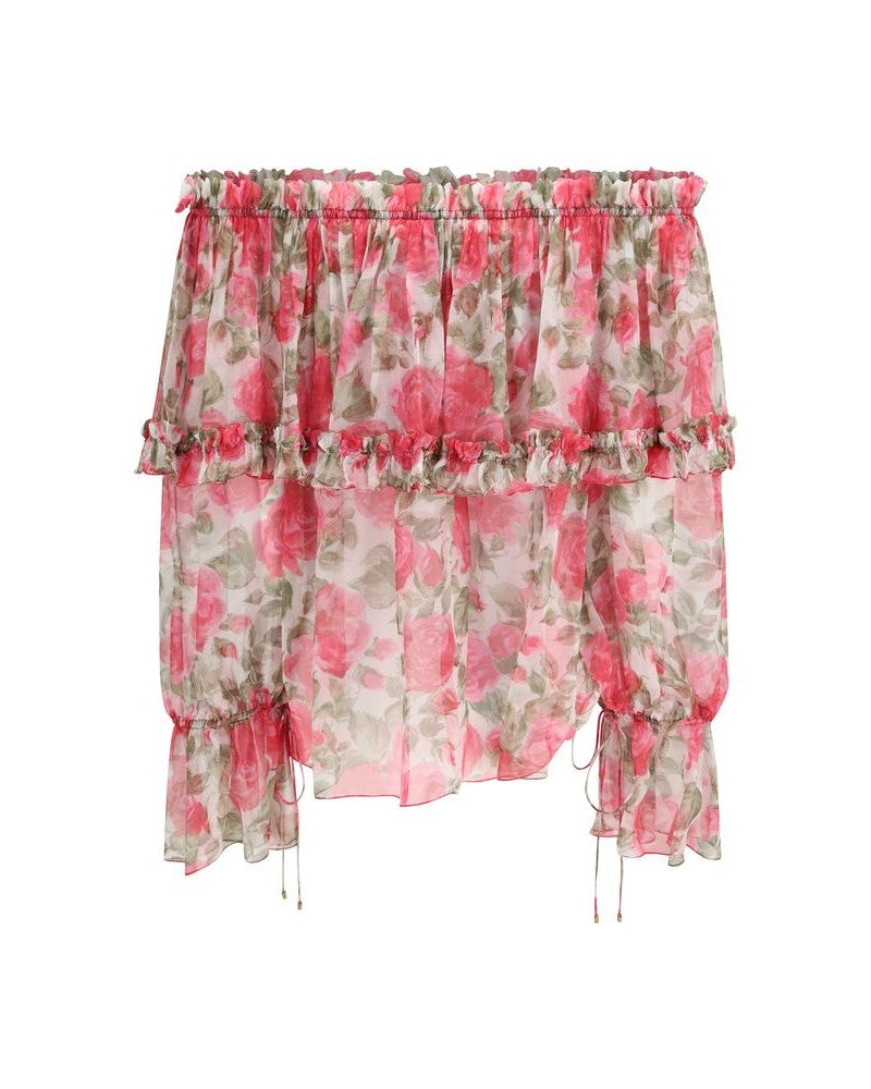 Chloé Multicolor Silk Pattern Top Glam Steals