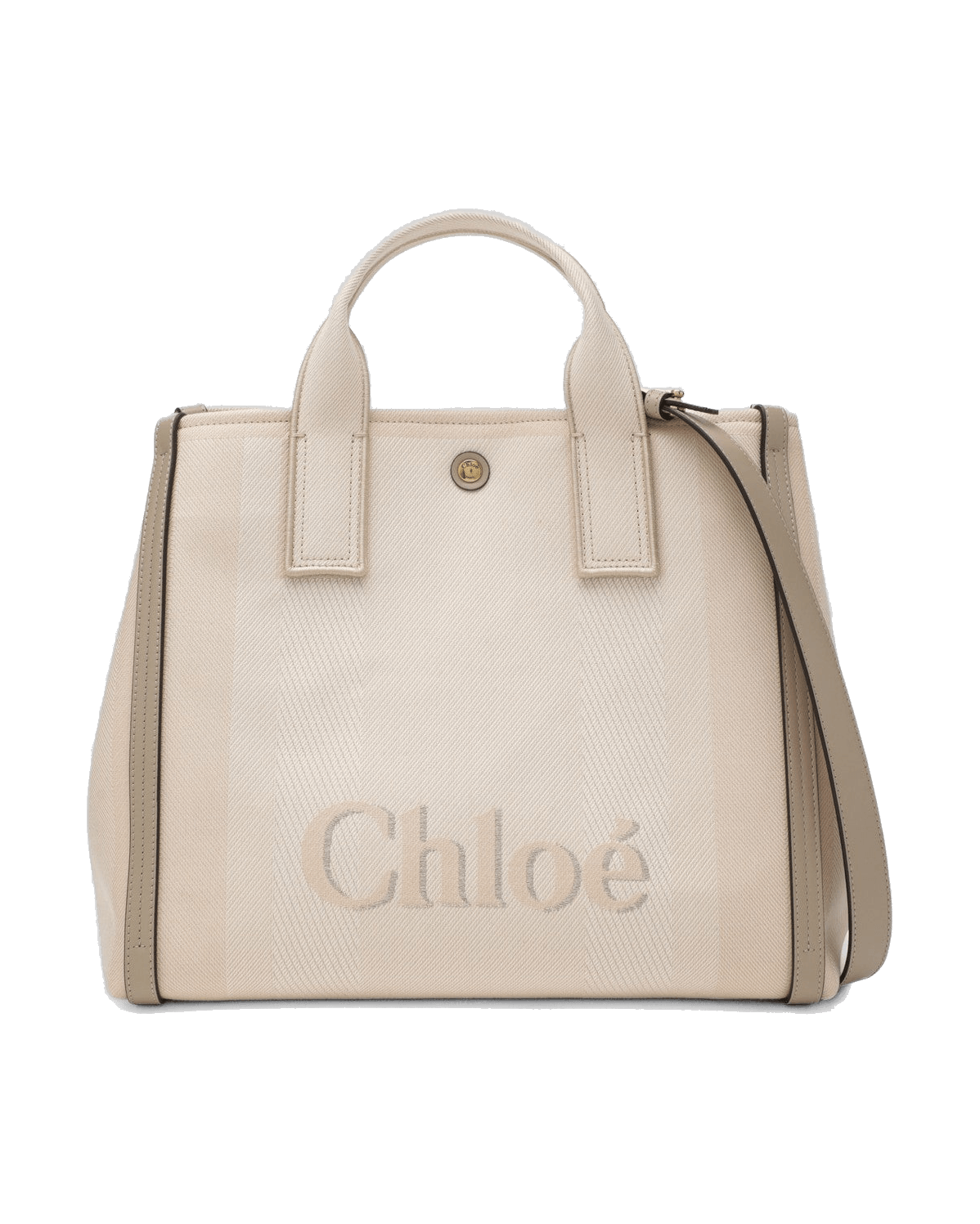 Chloé Pink Canvas Carry Tote Bag in Beige Striped Glam Steals
