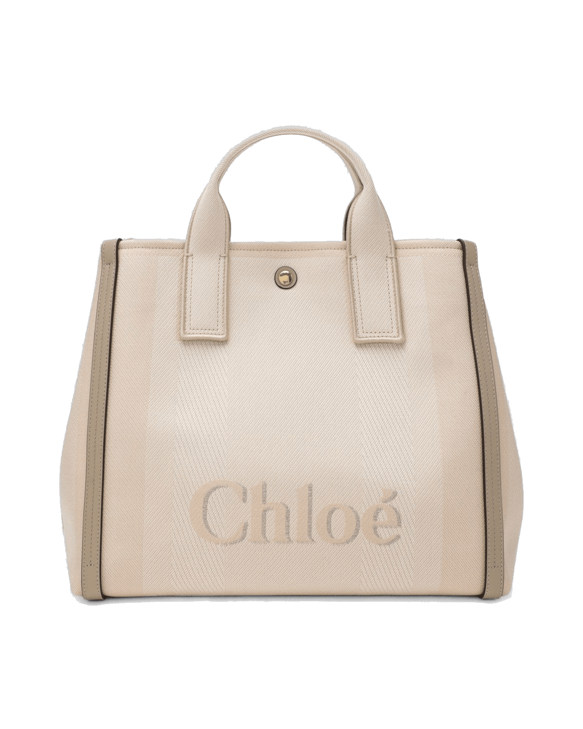 Chloé Pink Canvas Carry Tote Bag in Beige Striped Glam Steals