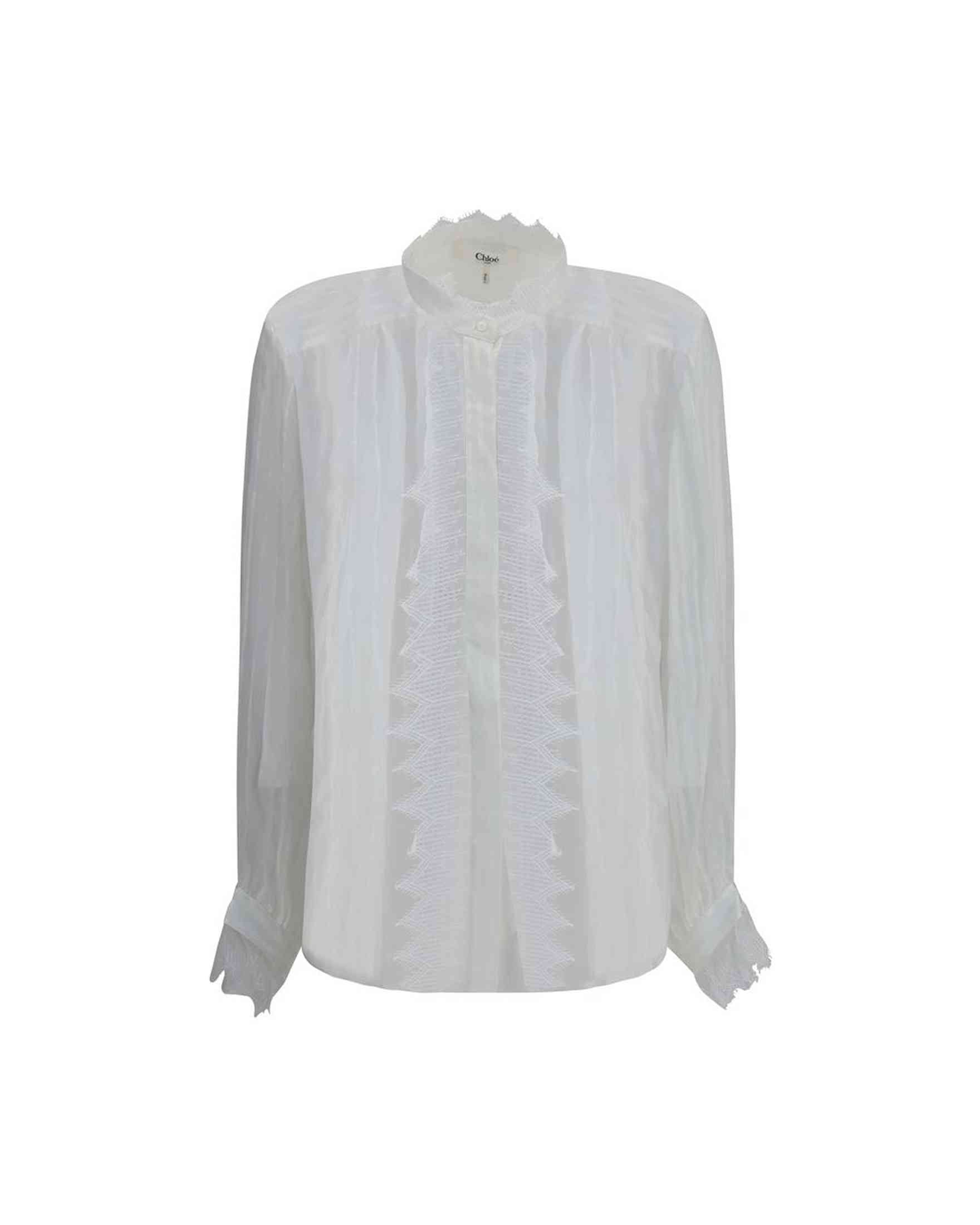 Chloé Ruffled Silk Muslin And Lace Blouse Glam Steals