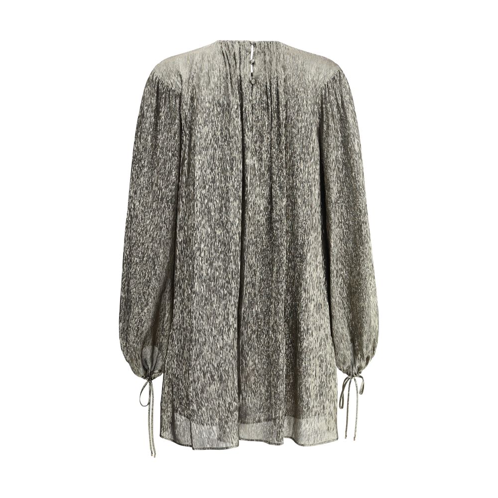 Chloé Silk Lamé Mini Dress Glam Steals