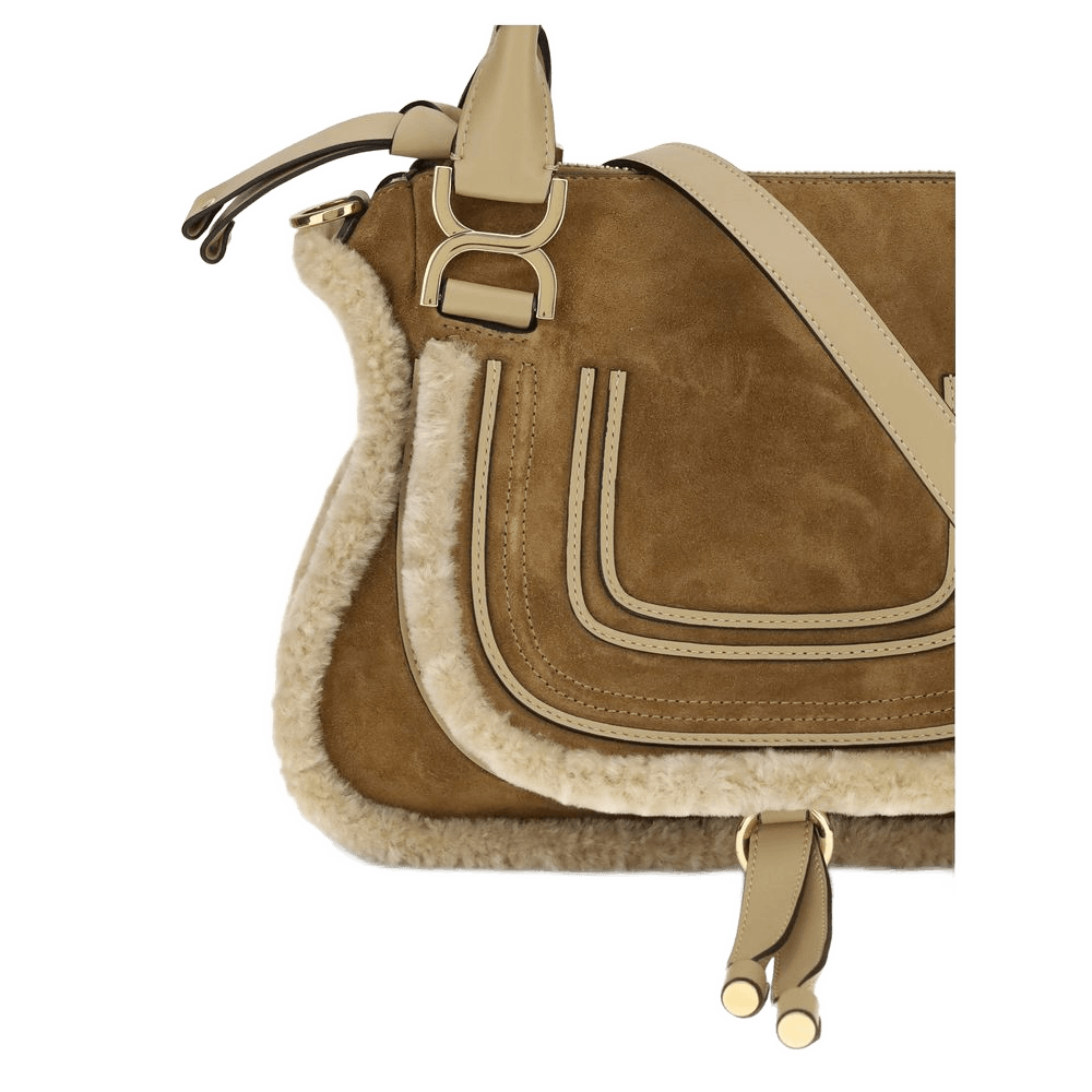 Chloé Suede and Shearling Leather Marcie Small Handbag Glam Steals