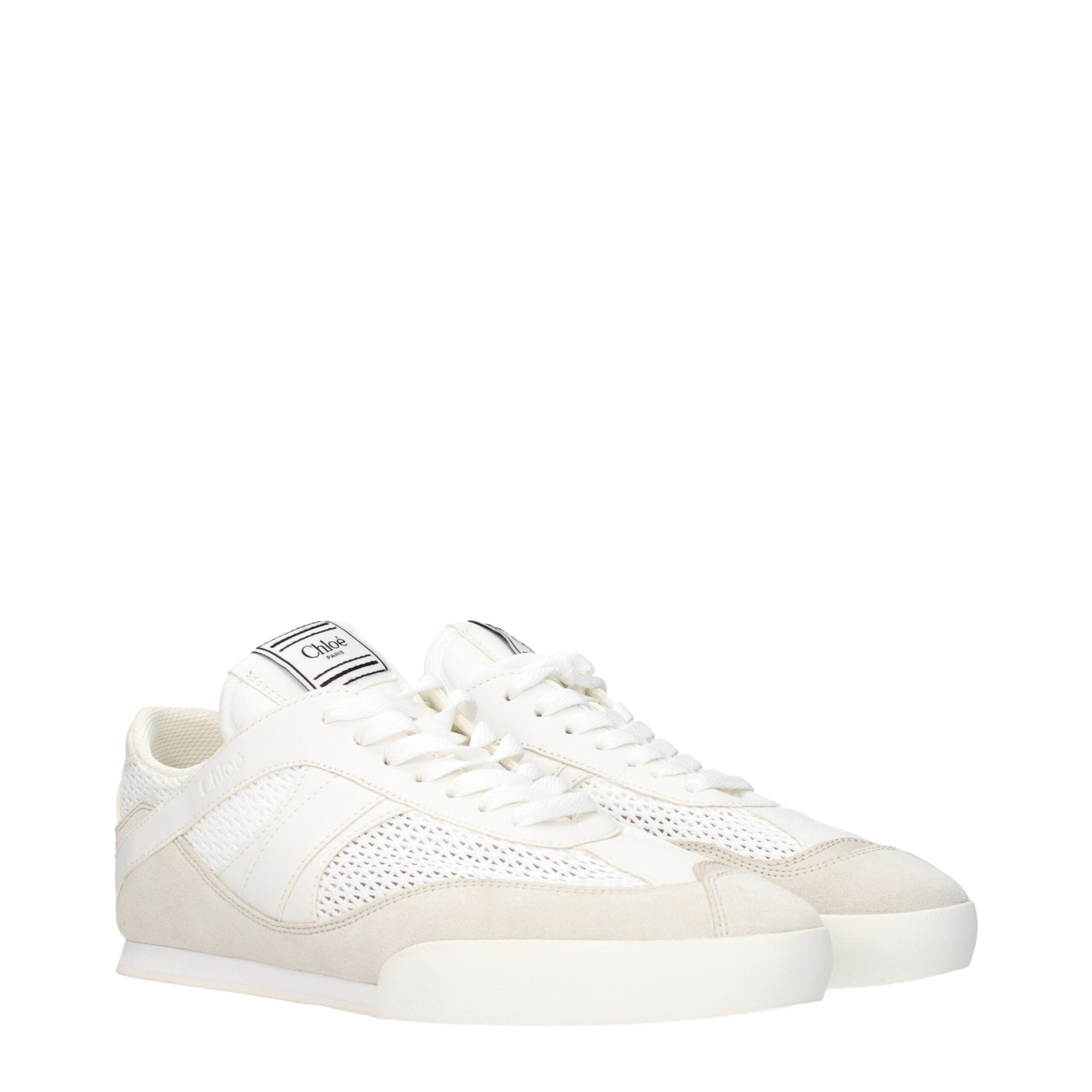 Chloé White Fabric Low Top Glam Steals