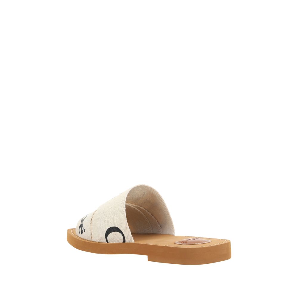 Chloé White Rubber Flat Sandals Glam Steals