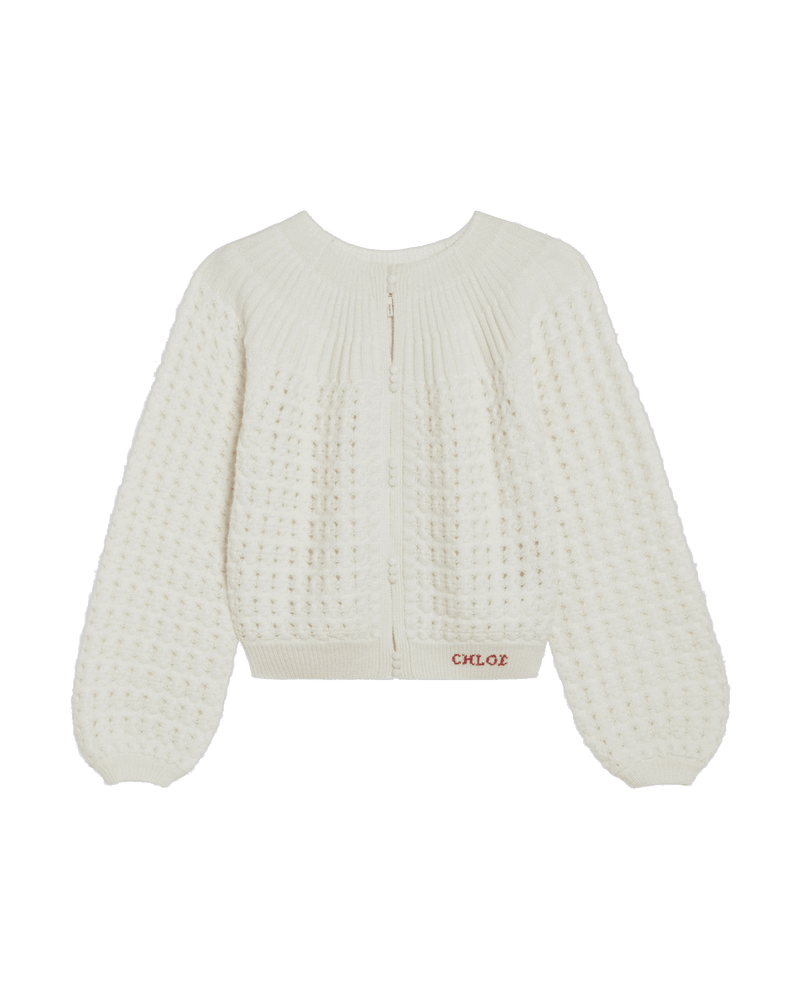 Chloé Wool Milk Colored and Cashmere Knit Cardigan Glam Steals