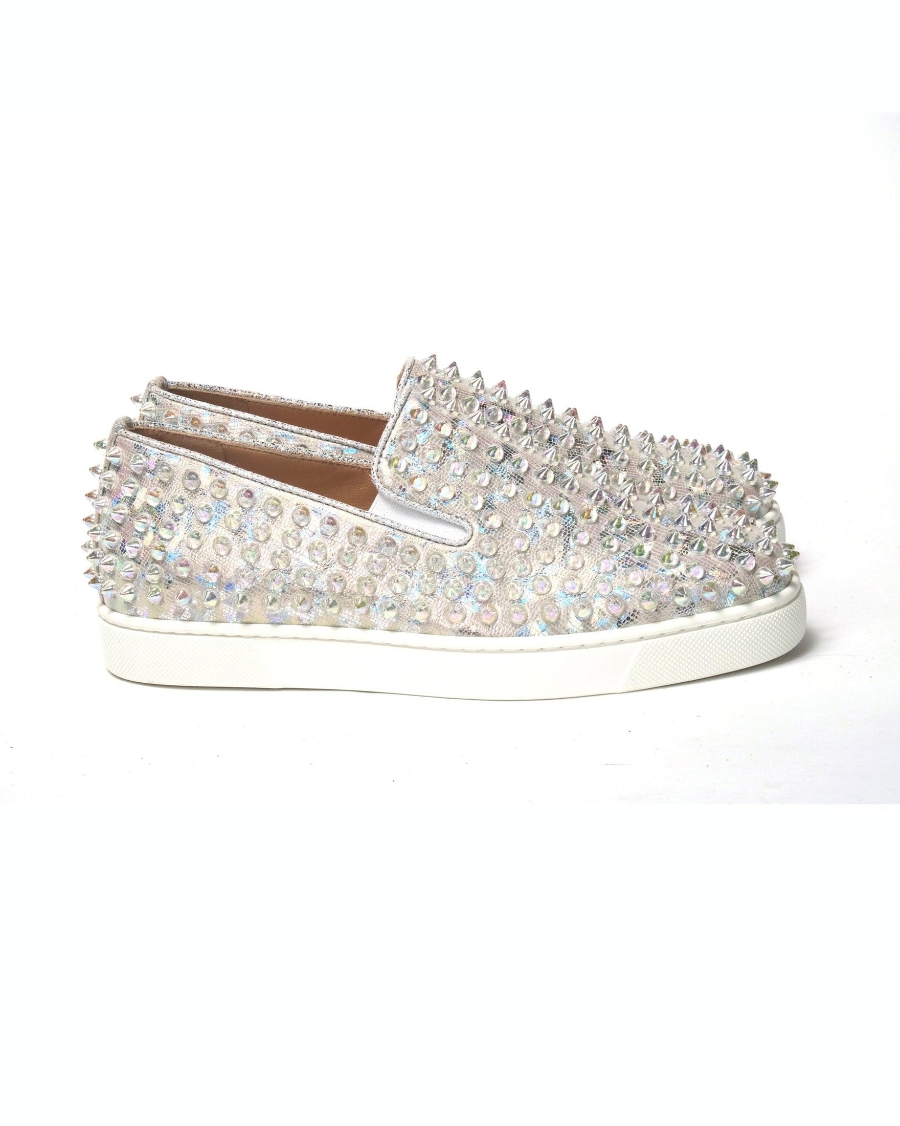 Christian Louboutin Ab/ Ab Roller Boat Woman Flat White Clear Sneaker Glam Steals