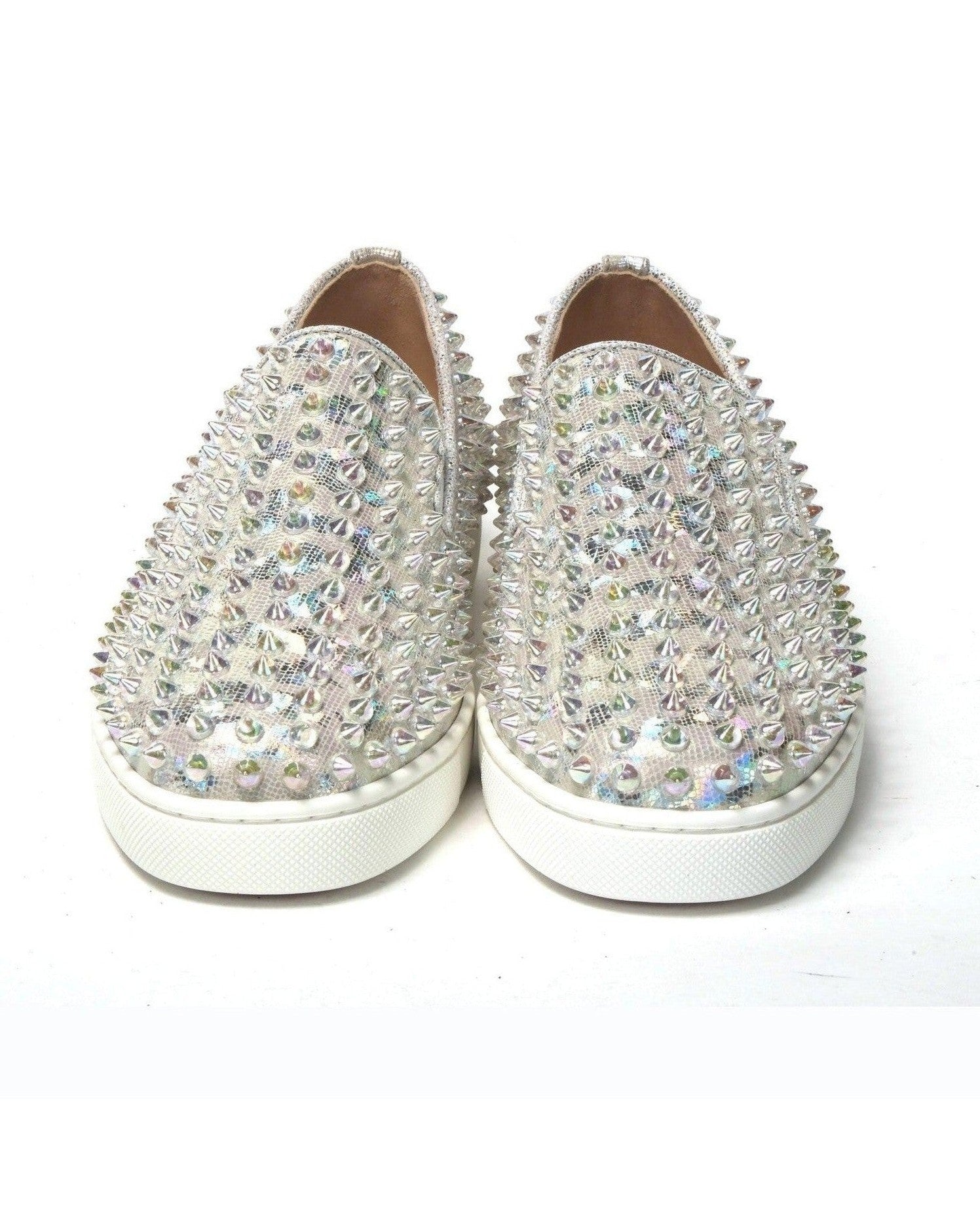 Christian Louboutin Ab/ Ab Roller Boat Woman Flat White Clear Sneaker Glam Steals