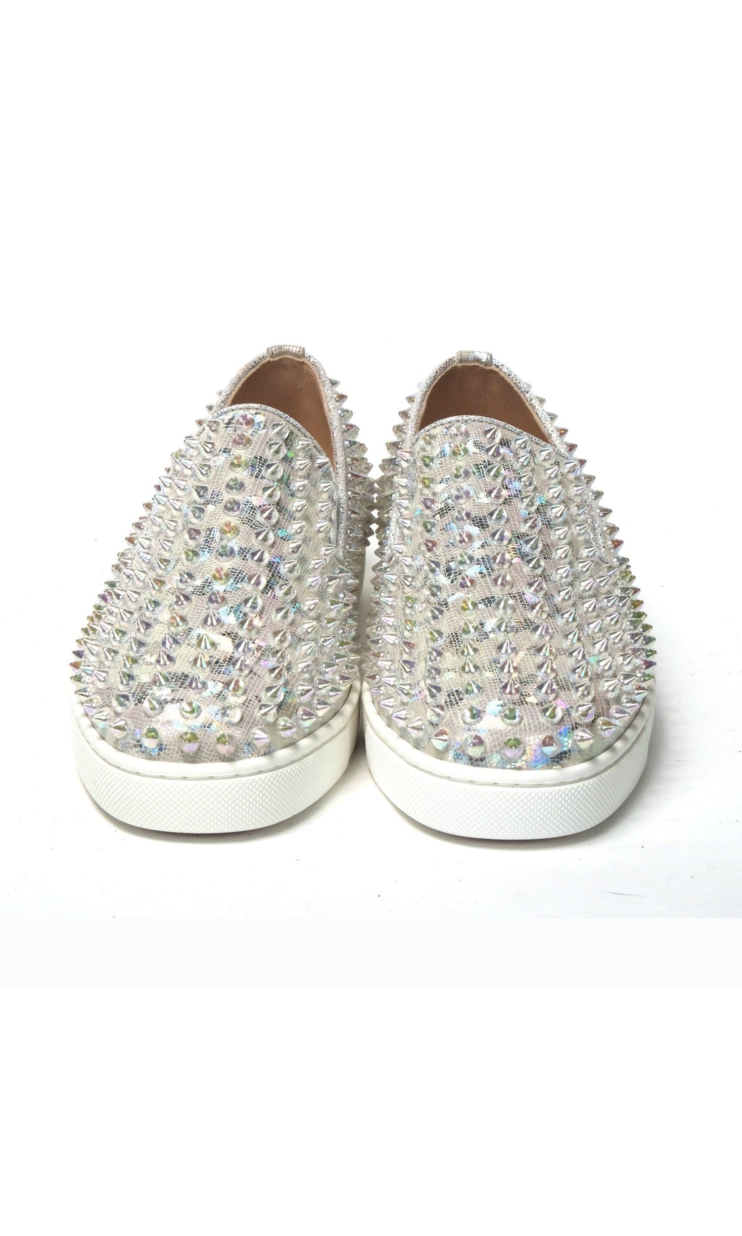 Christian Louboutin Ab/ Ab Roller Boat Woman Flat White Clear Sneaker Glam Steals