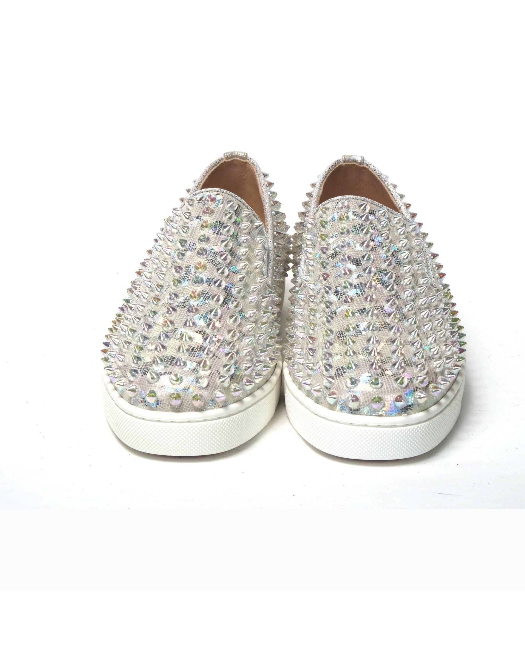 Christian Louboutin Ab/ Ab Roller Boat Woman Flat White Clear Sneaker Glam Steals