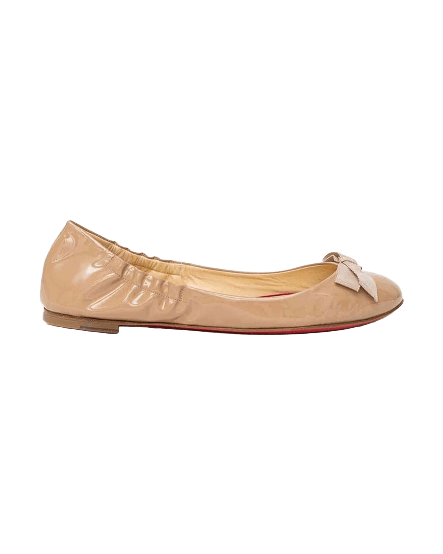 Christian Louboutin Beige Leather Patent Flat Shoe Glam Steals
