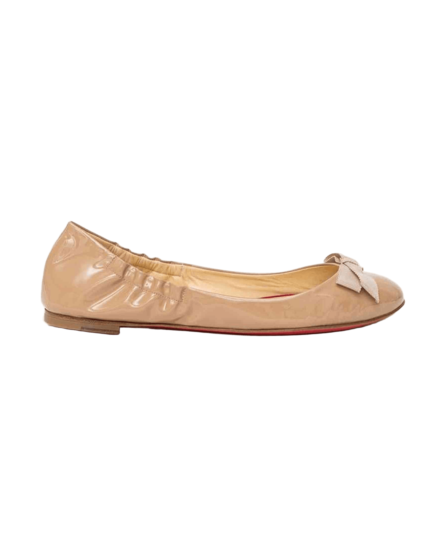 Christian Louboutin Beige Leather Patent Flat Shoe Glam Steals