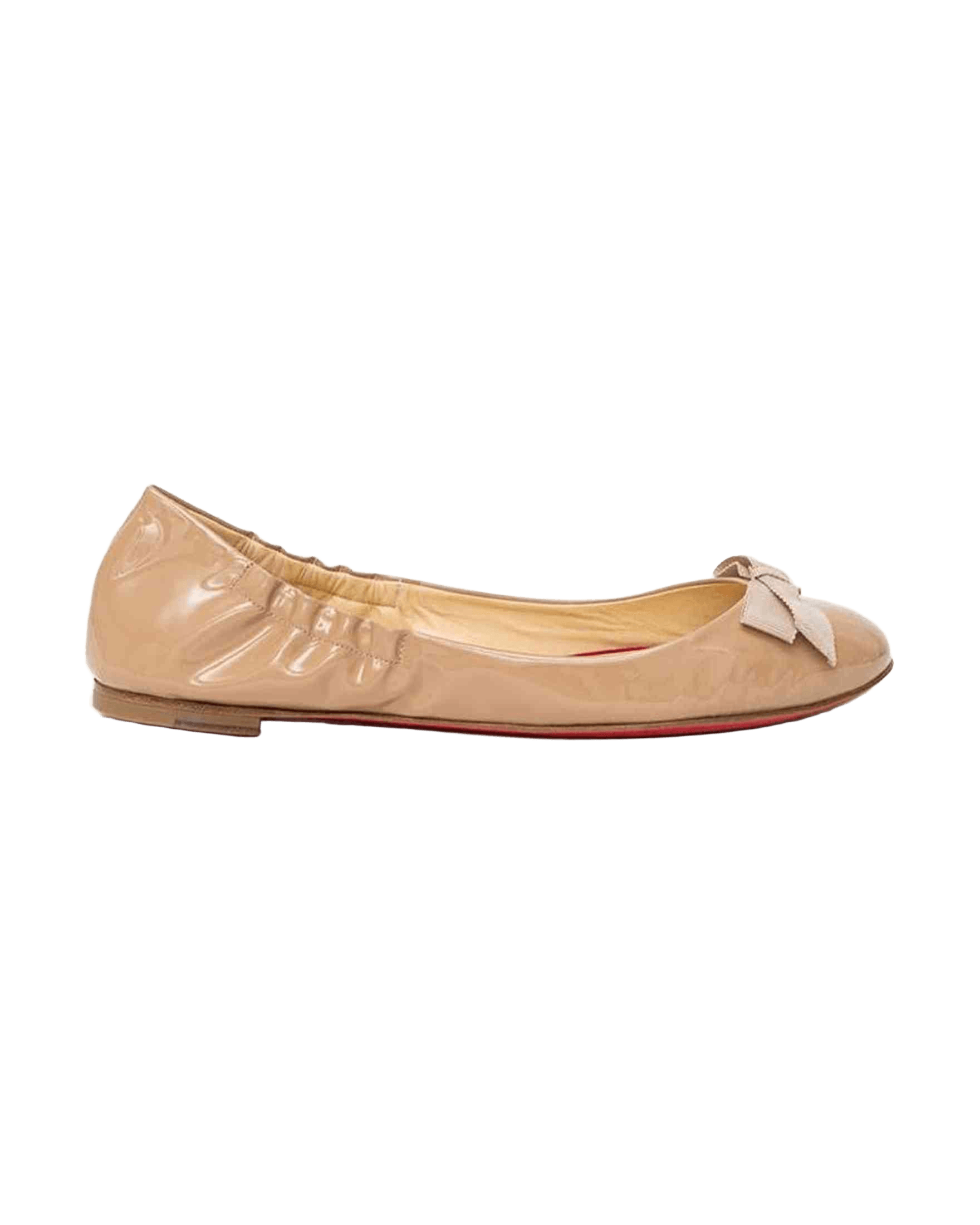 Christian Louboutin Beige Leather Patent Flat Shoe Glam Steals